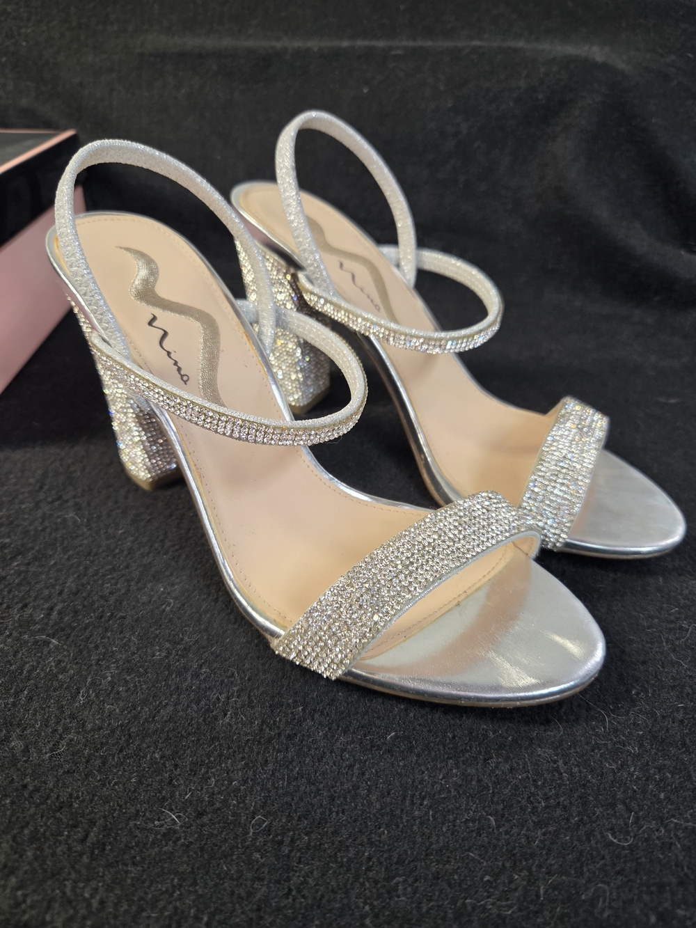 Nina Sanchia Slingback Dress Sandals in True Silver Reflective